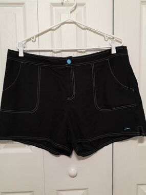 Speedo Women's Black Athletic Swim Shorts Size XL